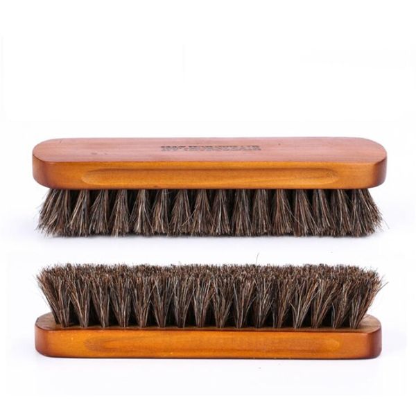 Brosse à chaussures en poils de cheval soins de nettoyage en cuir poil outil de décontamination de la fourrure brosse à cheveux doux chaussures 201021