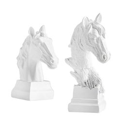 Horse Head Statue Decoration Oeuf Sculpture Résine Figurines pour le bureau 240521