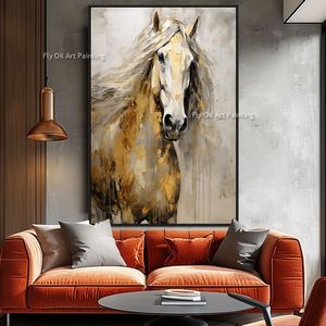 Portrait de cheval Orange Brown Animal Paint