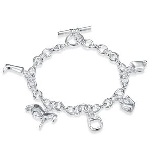 Bracelet fer à cheval mode bracelets à breloques exquis pendentif femmes modèles simples personnalisé cadeau d'anniversaire couleur bracelets en argent