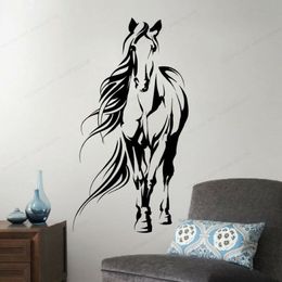Paard silhouet muur sticker paardrijden muur kunst sticker vinyl huis muur decor verwijderbare kunst muurschildering JH205 201130229v