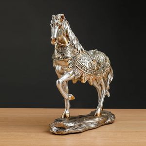 Statue de cheval en résine, Sculpture artistique, ornement, meubles de luxe, salon, chambre à coucher, bureau, décoration nordique, 240306