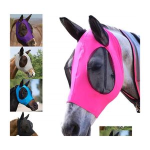 Paardenbenodigdheden antifly mesh paarden masker stretch bug oogfly maskers met ered oren lange neus 30 pcs drop levering home tuin p huishoudelijke favore dh6kt