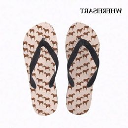 Paard waar 3d print vrouw zomer slippers casual strand sandaal flipflop voor vrouwelijke pantoffels vrouwelijke rubberen schoenen i3vn# f0da flop