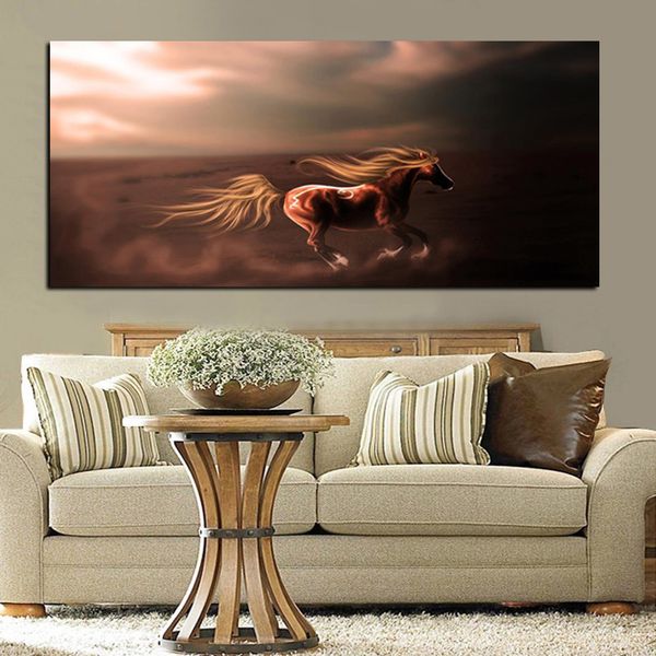 Horses Running Oil Painting European Big Size HD Imprimé sur toile Picture d'art mural moderne pour le salon canapé Home Cuadros Decor