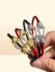 Horseshoe Zirkon Gold Bracelet Magneet Clasp stalen armband titanium staal roestvrijstalen minimalistische stijl mode luxe ontwerper juwelen juwelen3539061