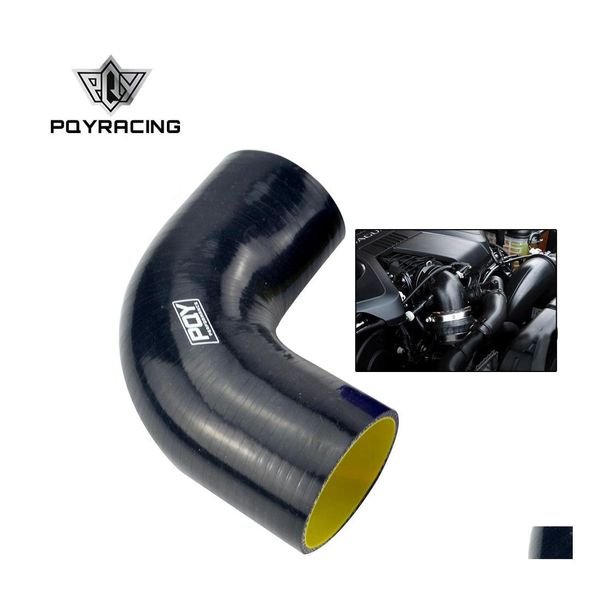 Abrazaderas de manguera 2.5 6M Codo de 90 grados Sile Pipe Turbo Admisión Azul Amarillo / Negro Sh9025Qy Drop Delivery Móviles Motocicletas Piezas Cooli Dhay9