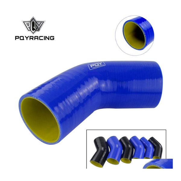 Abrazaderas de manguera Azul/Negro Amarillo 2.5 6M Codo de 45 grados Sile Pipe Intercooler Turbo Acoplador de admisión Pqysh4525Qy Drop Delivery Mobiles Mo Dh3Jk