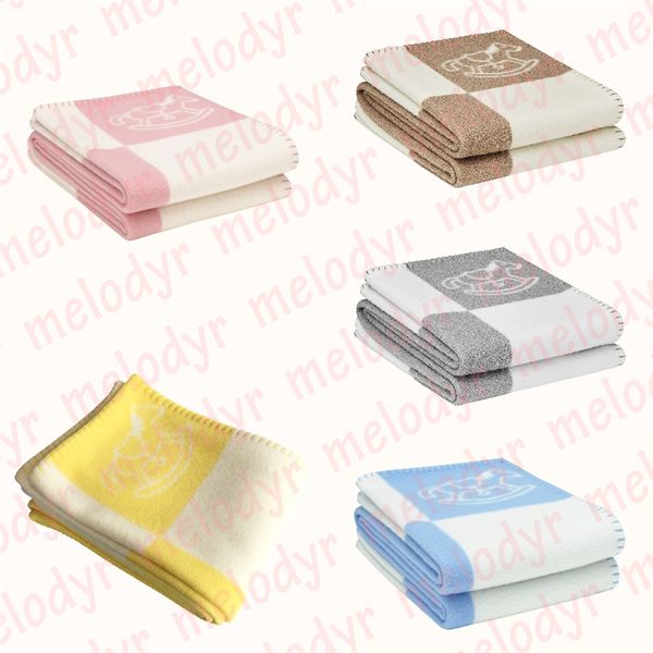 Couverture en laine imprimée tuyau, couverture chaude pour bébé, de luxe, douce, pour lit d'enfant, tapis tricoté pour la maison