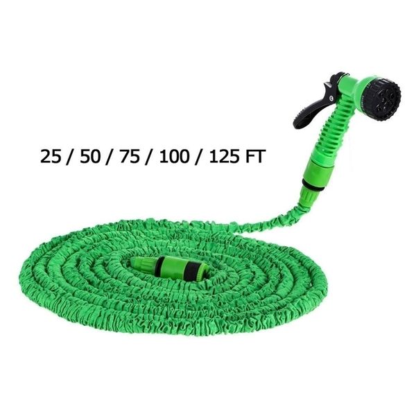 Tuyaux de 25 pieds 200 pieds de jardin tuyaux de jardin extensibles en tissu d'eau flexible en plastique avec arrosage pistolet pour la voiture 220930