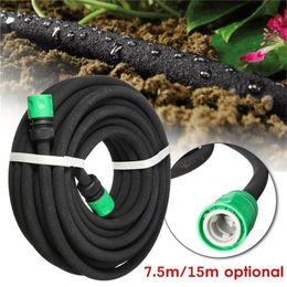 Slangen 7,5/15m Poreuze Soaker Micro Drip irrigatie 4/9 mm Lekkende buis Anti-verouderde permeabele buis tuin Water 220930