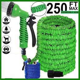 Tuyaux Tuyau de pistolet à eau de jardin extensible 25-200FT tuyau de bobine en PVC magique avec 7 modes de pulvérisation pour l'irrigation agricole lavage de voiture 230414