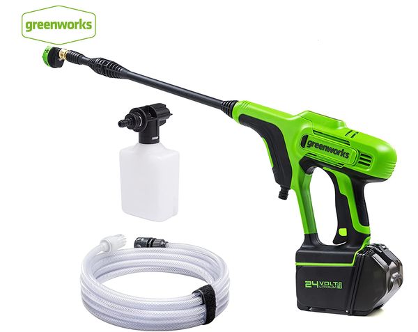 Greenworks 24v Nettoyeur haute pression 24Bar 400w Pistolet nettoyant auto-amorçant Ménage Portable rechargeable sans fil Nettoyeur 230727