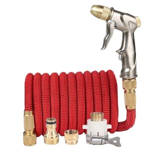 Mangueras de alta calidad 25FT-150FT Garden Telescopic Magic Plastic Flexible Car Wash Metal Spray Gun Riego al aire libre 220930