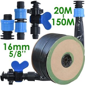 Slangen kesla 20-150 m 16 mm 0,2 mm dikte druppel irrigatie tape 5/8 '' 8mm mil 20 cm emitter druppel afstand slang kas tuin connector 220930