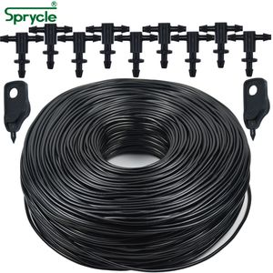 Slangen Sprycle 5M-140m Tuin 3/5 mm PVC Slang Micro Drip Irrigation System W/2-Way Connector 1/8 '' Tubing Pipe Dripper Greenhouse 221122