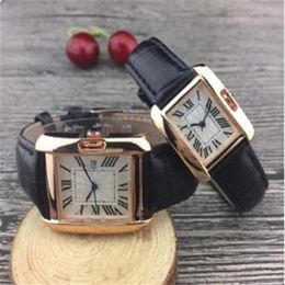 Hôte Couple luxe femmes hommes montres mode bracelet en cuir or Quartz classique montre-bracelet pour hommes dames Valentine gift301V3449