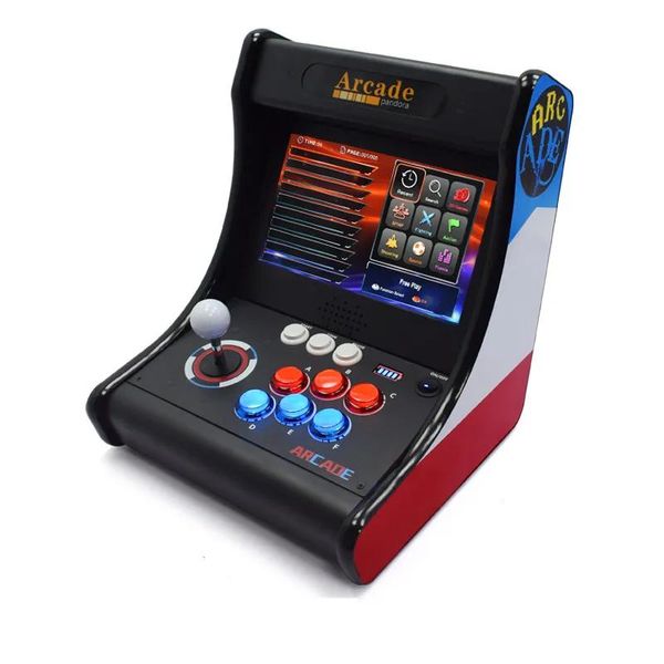 Hôte Pandora OS Console de jeu 6067 Jeux Hôte nostalgique 10 pouces LCD Console d'arcade Bartop Cabinet Bouton lumineux Rétro Machine de table vidéo