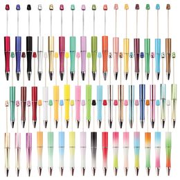 Hostess Girly Charms Bead Pen DIY lapiceros Gepersonaliseerde Beaded Decorative Plastic Beadable Pen Ballpoint Pen Metal Blank Handcraft Beadable Kits voor pennen