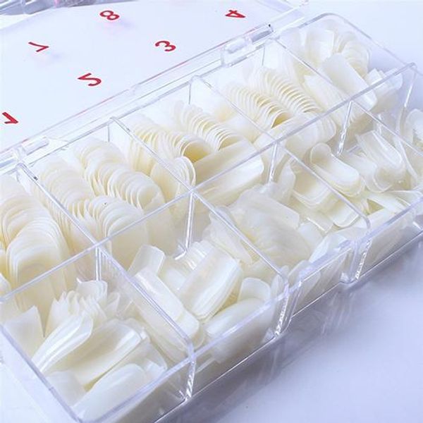 CALIENTE 1 Caja 500 Unids Moda Cubierta Completa Uñas Postizas Naturales Caja de Puntas Falsas Nail Art Acrílico Artificial Herramienta de Belleza DIY Juego de Manicura