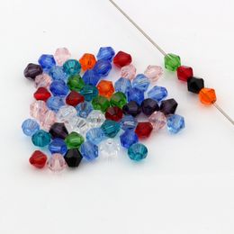 1000pcs 6mm Faceté Crystal Bicone Perles d'entretoise en vrac pour bijoux Faire bracelet collier Accessoires DIY