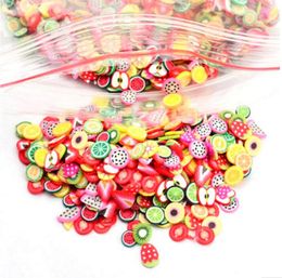 Hot 1000 stks Vruchten Dieren Bloemen 3D Nail Stickers Dames Meisjes Kleurrijke Cartoon Nail Decoraties Fimo Clay Series