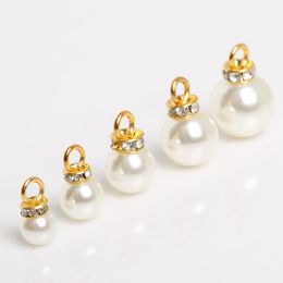 Hot 10pcs Ivory Abs Round Perles Pearl pour femmes Vêtements de bricolage Bijoux Gabes Perles Accessoires Artisanat Pendants Décoration de mariage