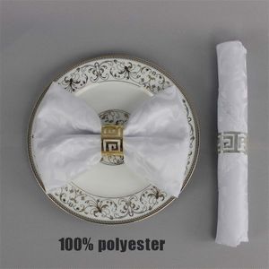 10pcslot décoration de fête de mariage polyester 48cm serviette de table carrée el banquet tissu pliant mouchoir de poche à la maison Y200417