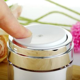 Hot 15 30 50g Pearl White Acrylic Airless Jar Ronde Cosmetische Cream Jar Pump Cosmetische Verpakking Fles