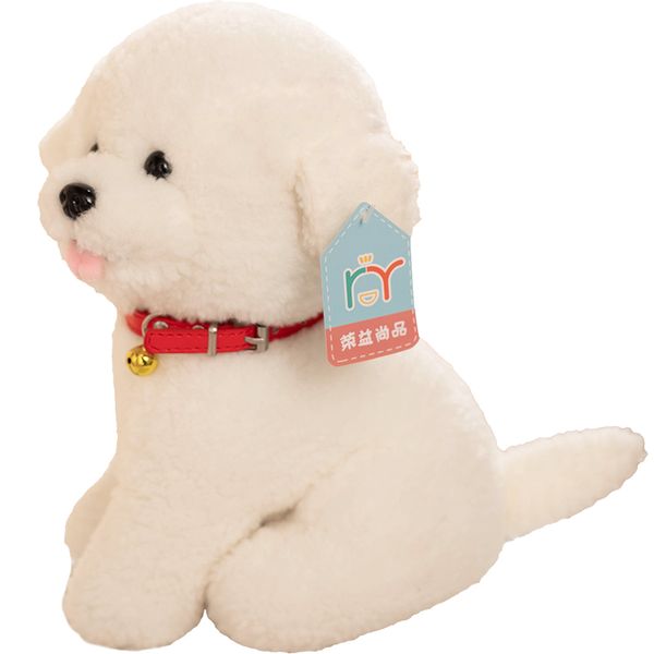 Caliente 1 pieza 23 cm/28 cm simulación de peluche Bichon Frise perro juguete relleno Corea realista perro cachorro juguetes para niños regalo de cumpleaños