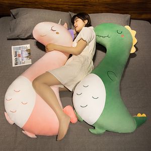 Hot 1pc 80-130 cm jouet en peluche géant adorable dinosaure en peluche giraque Unicorne à lancement long lit de lit de sommeil