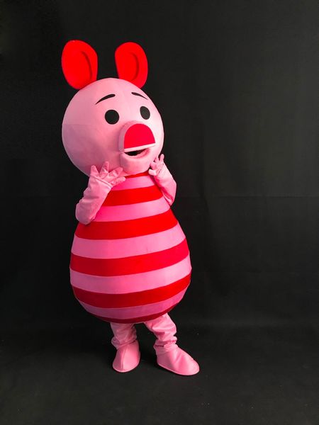 Vente chaude 2018 Pretty Pink-Pigs Halloween Fancy Dishoard Cartoon Adult Animal Mascot Costume Livraison gratuite