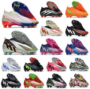 Mens Predator Edge FG Soccer Football Shoes Boys Game Data Slip-On Edge Cleats Boots US6.5-11