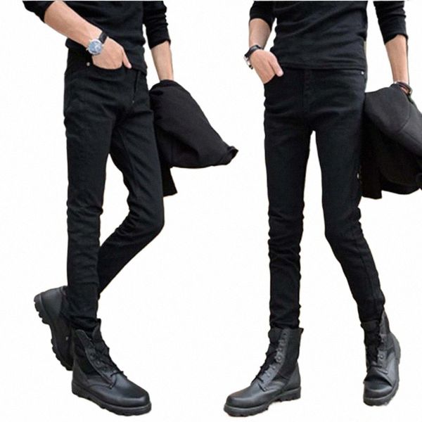 Hot 2022 Fi Black Design Boys Men's Sweetpants Casual LG Jeans Homme Flaco Hombres Denim Adolescentes Lápiz Pantalones Jeans J8Ee #