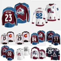 Chaud 2023 Reverse Retro Avalanche Jersey Hockey Calum Ritchie Nathan Kinnon Mikko Rantanen Keith Kinkaid Pavel Francouz Justus Annunen Samuel Girard Erik Johnson