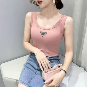 Hot 2023 Womens T Shirts Mouwloze Vrouw Mode Vesten Zomer Tanks Camis Tees Vest Korte Shirt Ijs Zijde Tops