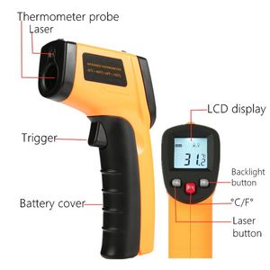 Hot 2024 Non-contact infrarood thermometer digitale LCD Laser Home Industrial Measing Temperatuur Meter Wereldwijd dropshipping