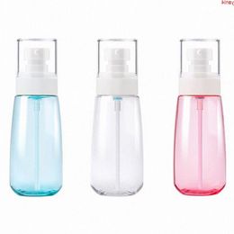 Hot 24pcs 100ml Bouteille de pompe à lotion fine claire / rose / bleu vide pour maquillage et soins de la peau Rechargeable BottleGoods Cocmm