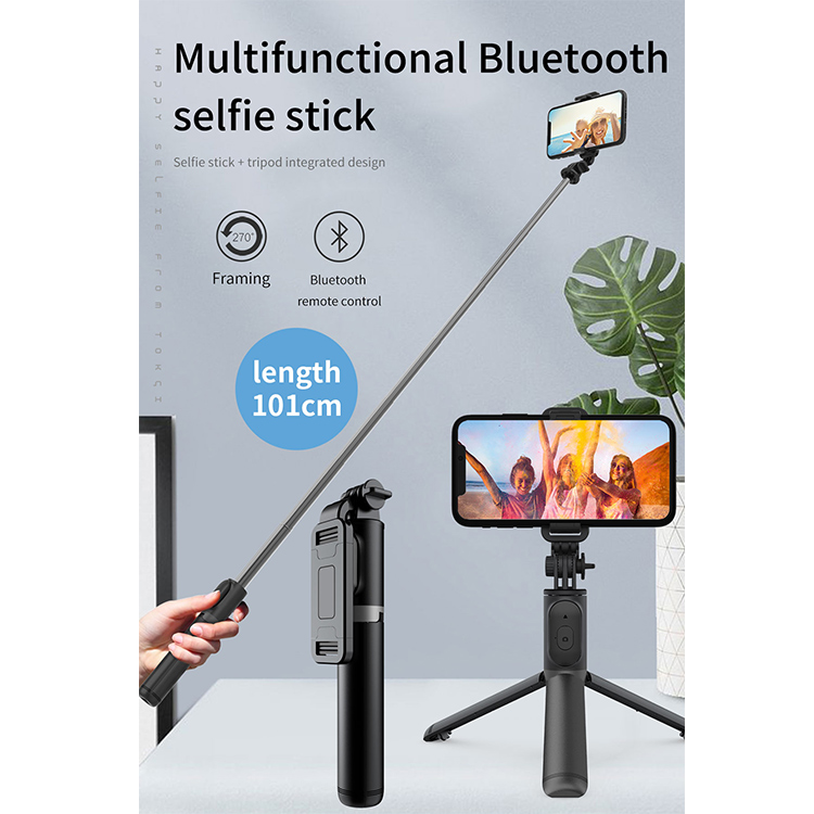 Hot 3 en 1 Q01 mini selfie monopod trépied portable sans fil Bluetooth Selfie de Selfie avec télécommande pliable universelle pour téléphone intelligent