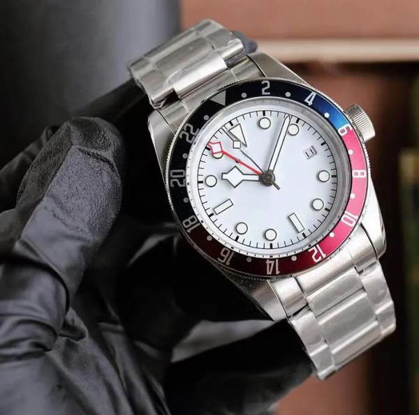 Montre-bracelet pour hommes, 42mm, Black Bay GMT, lunette, cadran noir, mouvement mécanique automatique, en acier inoxydable