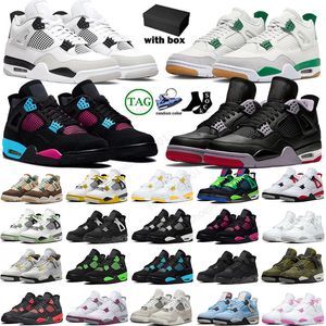 Designer 4s Chaussures de basket-ball hommes femmes Jumpman 4 Pine Green Military Black Cat blanc Oreo Universit