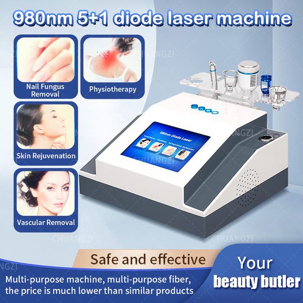 Machine chaude de retrait de vaisseau de laser de diode de 5 en 1 980nm aux veines d'araignée 980 soins du visage traiter l'onychomycose aucune machine de période de récupération postopératoire