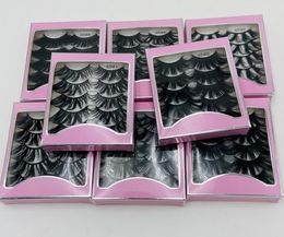 Hot 5 Pair / Pack Fluffy wimpers 25mm 3D Mink Wimpers Lange Dikke Natuurlijke Valse Wimpers Groothandel Waterstijgers Make-up Mink Eyelashes
