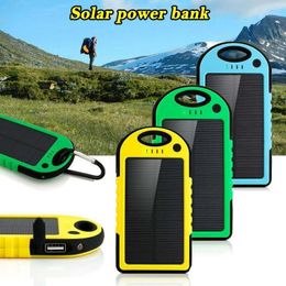 CHAUDE 5000mAh Banque D'énergie Solaire étanche antichoc Antipoussière portable Solaire powerbank Batterie Externe pour Téléphone Portable iPhone