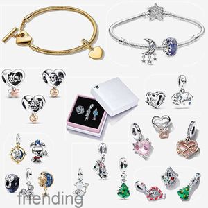 Hot 925 zilveren bedelarmbanden voor vrouwen modeontwerper sieraden cadeau diy fit pandoras armband beste vriendinnen trio set met originele doos groothandel 9Q0T