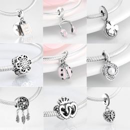Hot 925 Sterling Zilveren Bead Openwork Sweet Hearts Crown Charms Beads Fit Jiuhao Armbanden Armbanden DIY Womens Sieraden Q0531