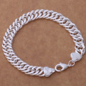 CHAUDE 925 ARGENT STERLING PLAQUÉ 10 MM HOMMES FIGARO BRACELETS Bracelet En Argent BIJOUX livraison gratuite avec traçage numéro 1800