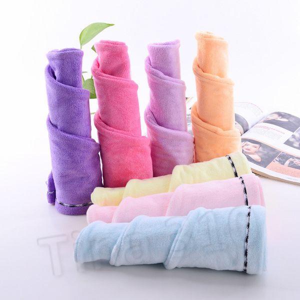 chaud adulte coloré bonnets de douche pour magie casquette de cheveux à séchage rapide serviette en microfibre séchage turban wrap chapeau casquettes spa bonnets de bain salle de bain T2I5789