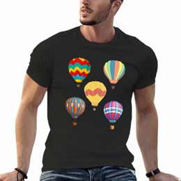 T-Shirt à manches courtes pour hommes, uni, grandes tailles, avec ballon d'air chaud, cadeau de rentrée scolaire, K463 #