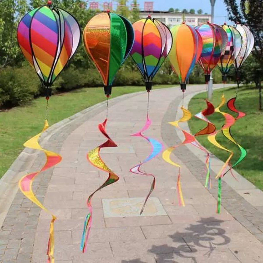 熱気球吹き流し装飾屋外庭ガーデンパーティーイベント DIY カラー風スピナー装飾 FY2961 bb1103